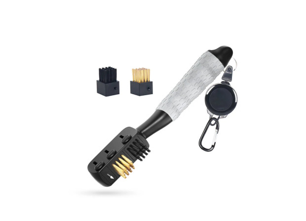 Щітка для чищення ключок для гольфу MARKSON GolfBrush з карабіном, біла