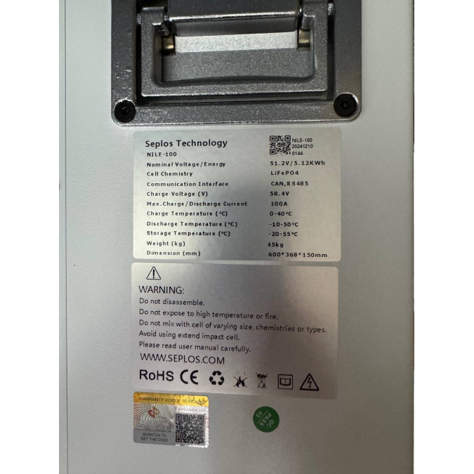 Акумулятор SEPLOS NILE-100 51.2V 100AH 5.12KWH LiFePO4