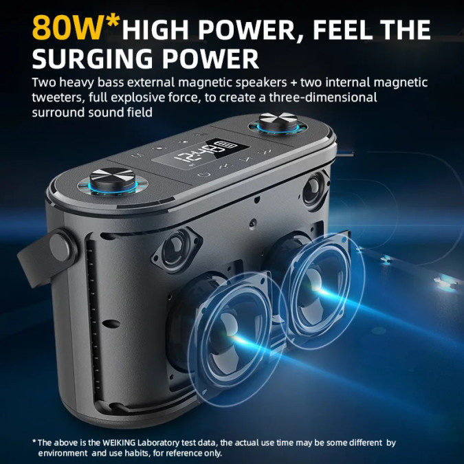Портативна акустика W-KING H10S 80W, чорна