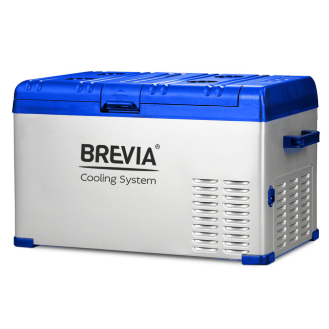 Холодильник автомобільний Brevia 30л (компресор LG) 22415 60W, білий/синій