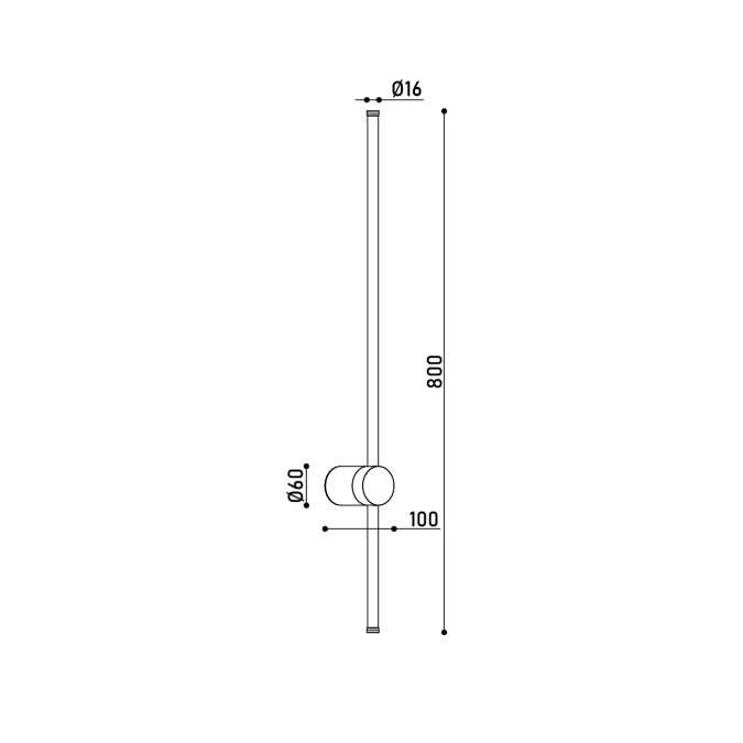 Бра KLOODI DECO WA-STICK 80 3K BK