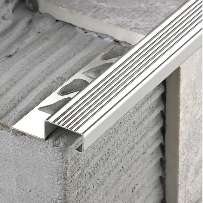 Декоративний профіль для плитки MARKSON SST SB022 25x10 SL-BR, срібло-браш