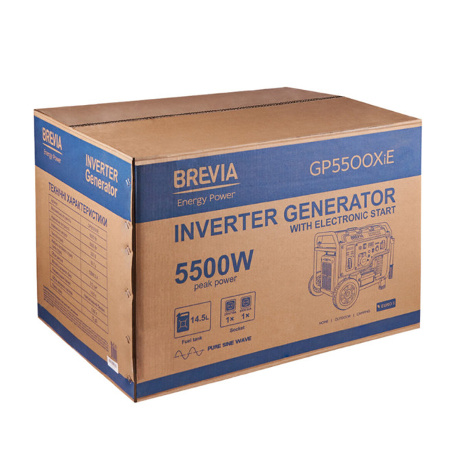 Генератор інверторний бензиновий Brevia GP5500XiE 5kW 5200W з електростартером