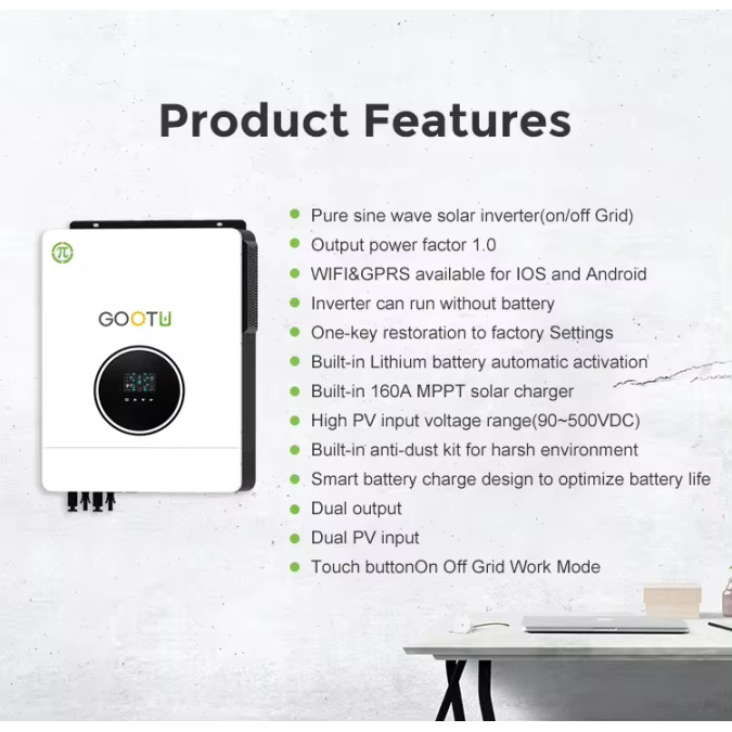 Гібридний інвертор GOOTU JSN-H48102E160-D 10200W 160A MPPT + модуль Wi-Fi