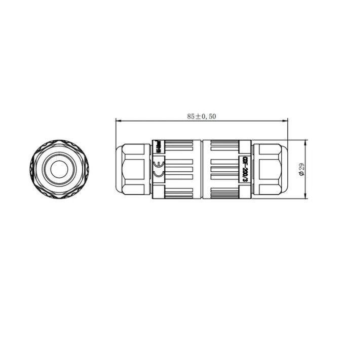 Клемний блок швидкого монтажу MARKSON SPL-3 IP68 на 3 проводи (0.08-2.5(4.0)мм²), чорний