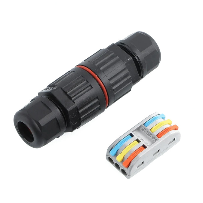 Клемний блок швидкого монтажу MARKSON SPL-3 IP68 на 3 проводи (0.08-2.5(4.0)мм²), чорний