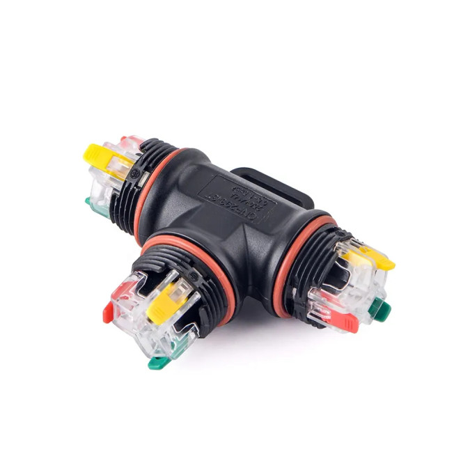Клемний блок швидкого монтажу MARKSON SPL-T 3P IP68 на 3 проводи (0.08-2.5(4.0)мм²), чорний