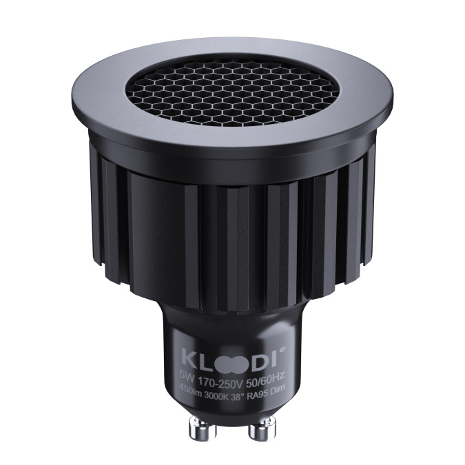 Лампа LED KLOODI KDGU10-HC 5WCOB 3K 36D BK DIM