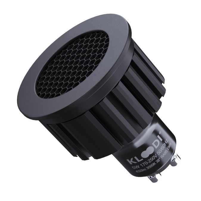 Лампа LED KLOODI KDGU10-HC 5WCOB 3K 36D BK DIM