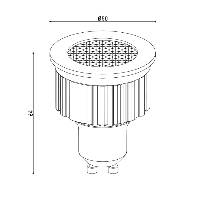 Лампа LED KLOODI KDGU10-HC 5WCOB 3K 36D BK DIM