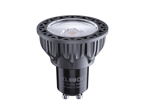 Лампа LED KLOODI KDGU10-QL 5WCOB 3K 10D BK DIM