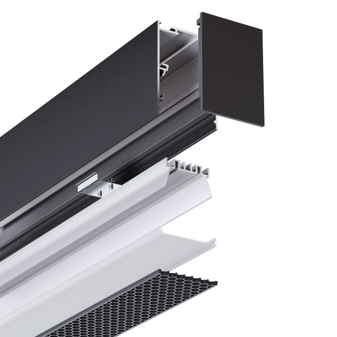 LED профіль підвісний з розсіювачем PC матовий опал KLOODI KLP5175HCF 2.5