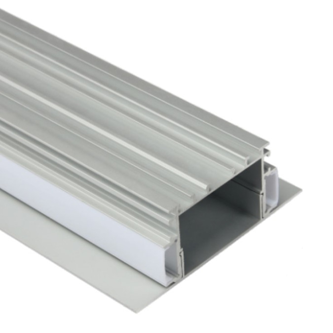 LED профіль накладний KLOODI KLP006_2 з відсіком для блоку та розсіювачем PC, 2м