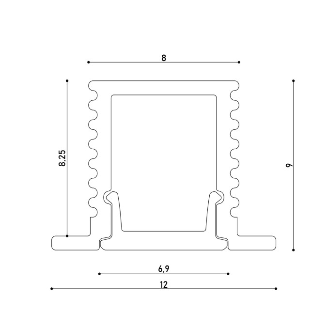 LED профіль з розсіювачем PC KLOODI KLP0809KR_2, 2м 
