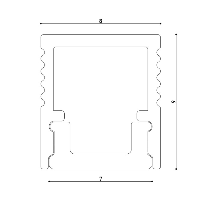LED профіль підвісний з розсіювачем PC KLOODI KLP0809_2, 2м 