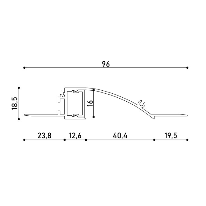LED профіль врізний під шпаклівку з розсіювачем PC KLOODI KLP082_3 WH, 3м 