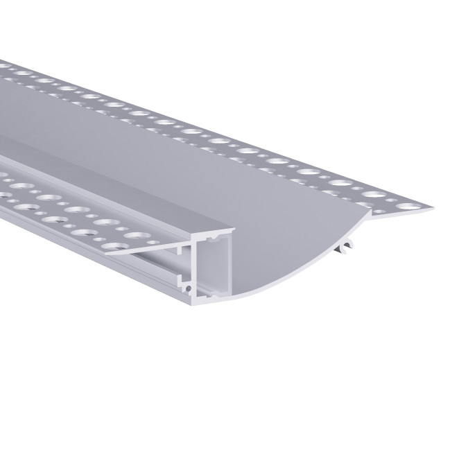 LED профіль врізний під шпаклівку з розсіювачем PC KLOODI KLP082_3 WH, 3м 