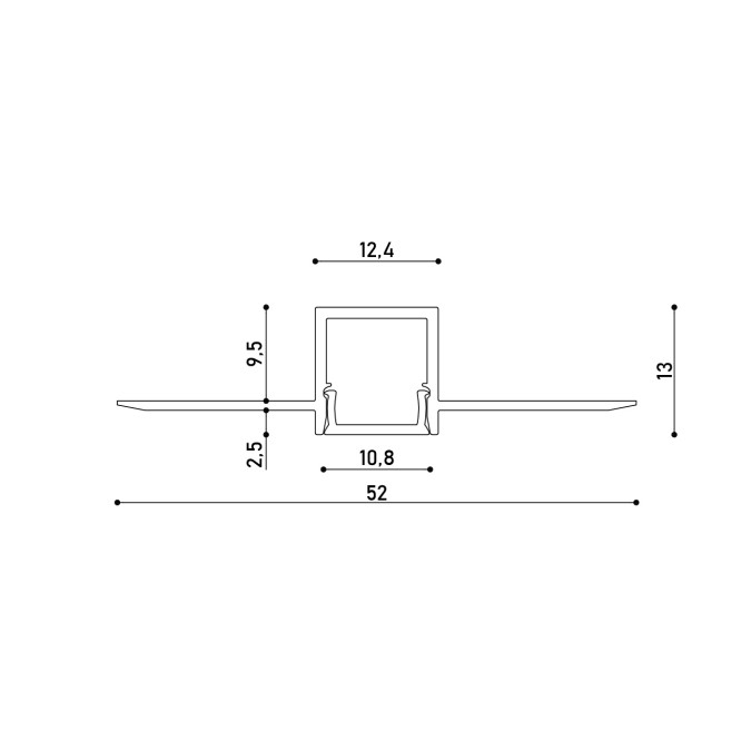 LED профіль під шпаклівку з розсіювачем PC морозний KLOODI KLP1010TR_3, 3м