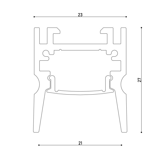 LED профіль підвісний з розсіювачем PC KLOODI KLP176 2 BK, 2м