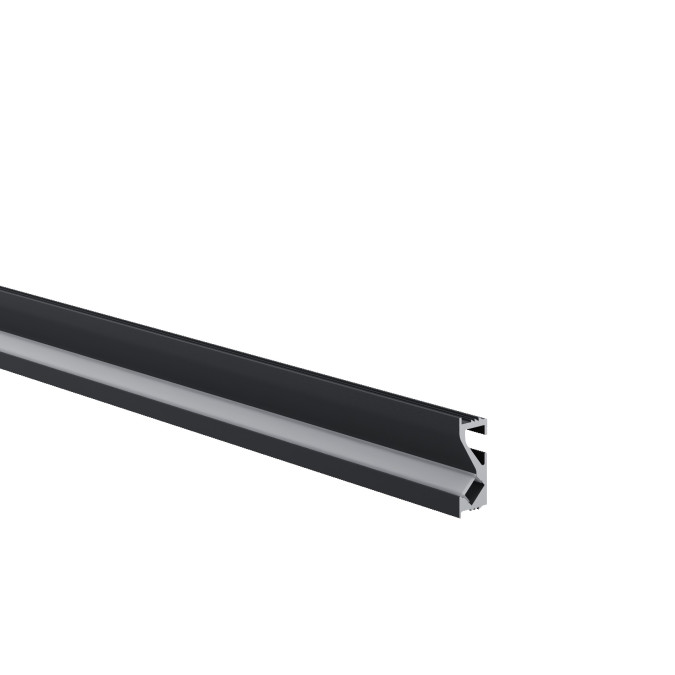 LED профіль меблевий з розсіювачем PC KLOODI KLP2009_3 BK, 3м