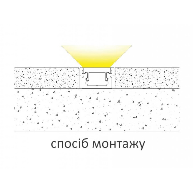 LED профіль алюмінієвий підлоговий з розсіювачем PC KLOODI KLP2213_2, 2м