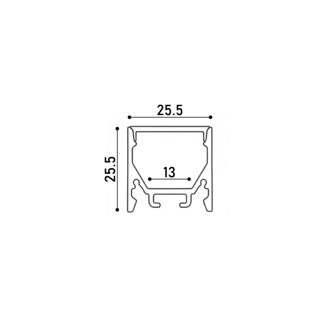 LED профіль накладний з розсіювачем PC KLOODI KLP2525_2, 2м