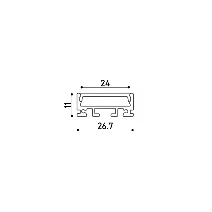 LED профіль накладний з розсіювачем PC KLOODI KLP2711_2, 2м