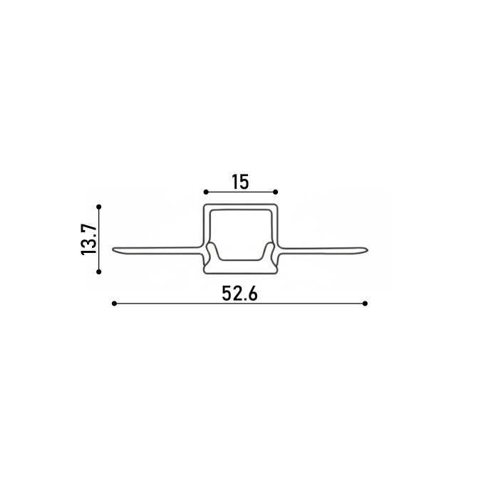 LED профіль врізний, гнучкий з розсіювачем PC KLOODI KLPB5315TR_3, 3м