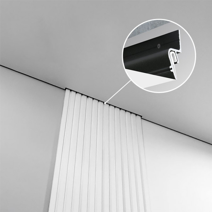 LED профіль для натяжної стелі KLOODI KLP NAT1538 3 BK, 3м