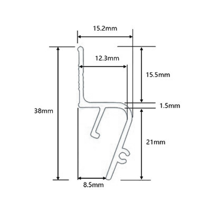 LED профіль для натяжної стелі KLOODI KLP NAT1538 3 BK, 3м
