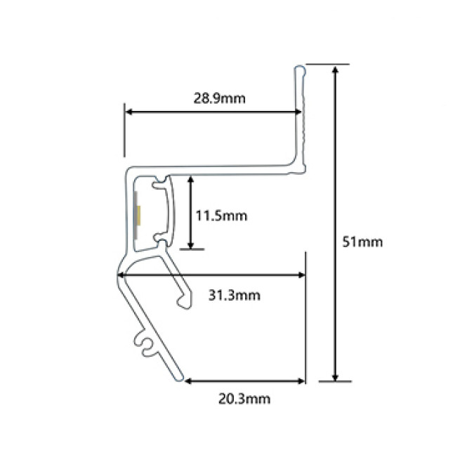 LED профіль для натяжної стелі KLOODI KLP NAT2951_3 BK, 3м