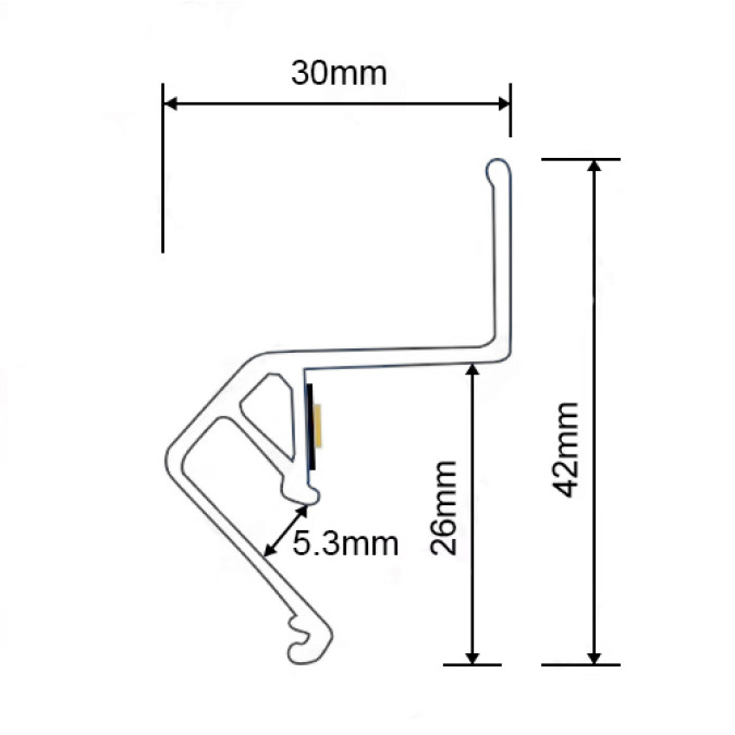 LED профіль для натяжної стелі KLOODI KLP NAT3042 3 BK, 3м
