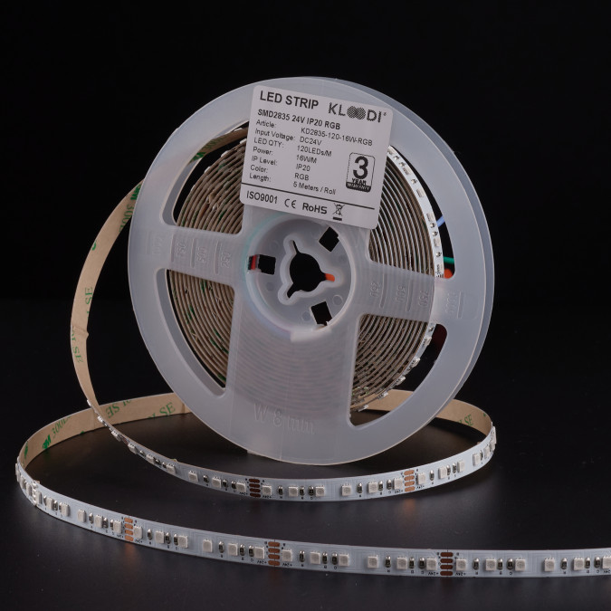LED стрічка KLOODI KD2835-120-16W-RGB-24V 16W 120LED RGB IP20 24V