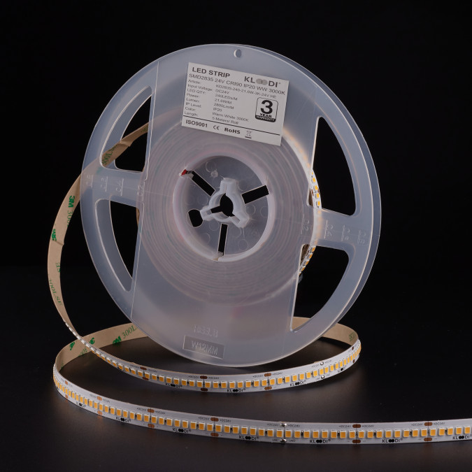 LED стрічка KLOODI KD2835-240-21.6W-3К-24V HE 21.6W 240LED 3000K 2800LM IP20 24V