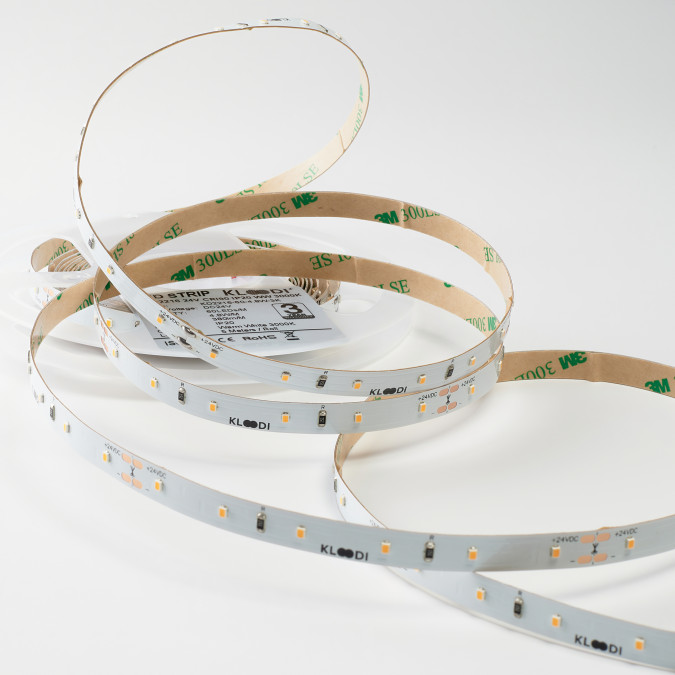 LED стрічка KLOODI KD2835-60-4.8W-3К-24V 4.8W 60LED 3000K 375LM IP20 24V 