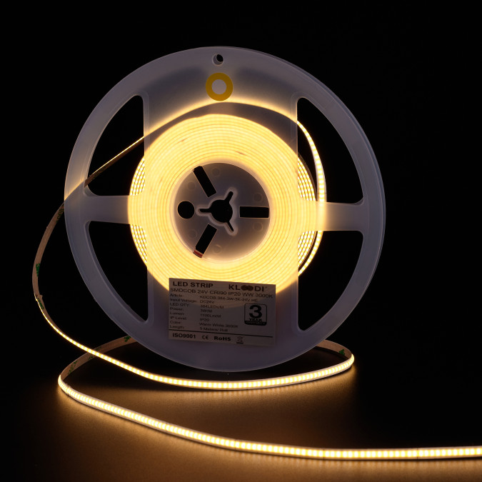 LED стрічка KLOODI KDCOB-384-3W-3К-24V 3W 384LED 3000K 285LM IP20 24V 