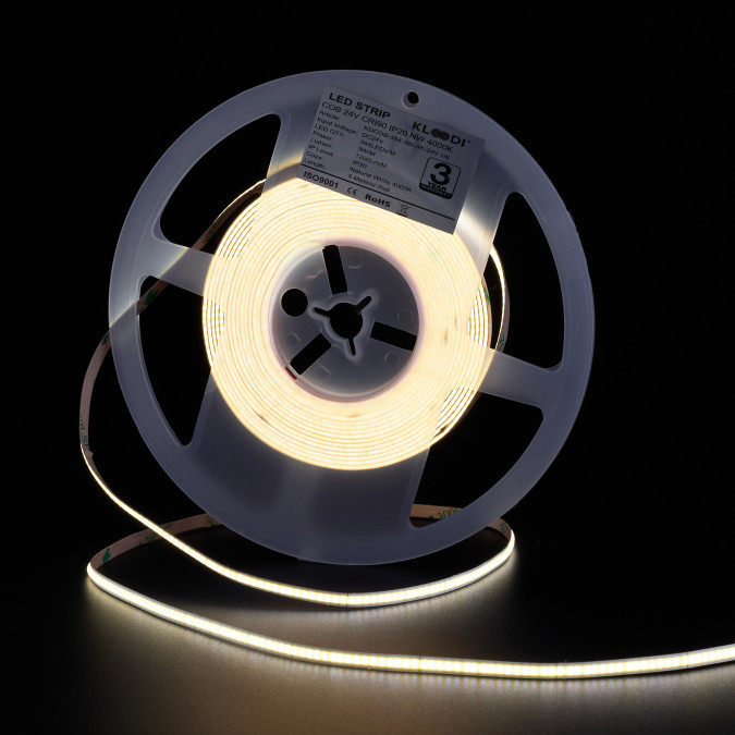 LED стрічка KLOODI KDCOB-384-3W-4К-24V 3W 384LED 4000K 300LM IP20 24V 