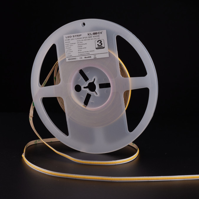 LED стрічка KLOODI KDCOB-384-6W-4К-24V 6W 384LED 4000K 600LM IP20 24V 