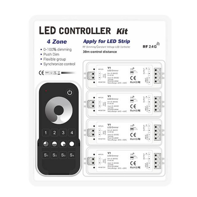 Комплект LED-контролерів з пультом Skydance Set RT6+4*V1 8A*1CH (4 зони)