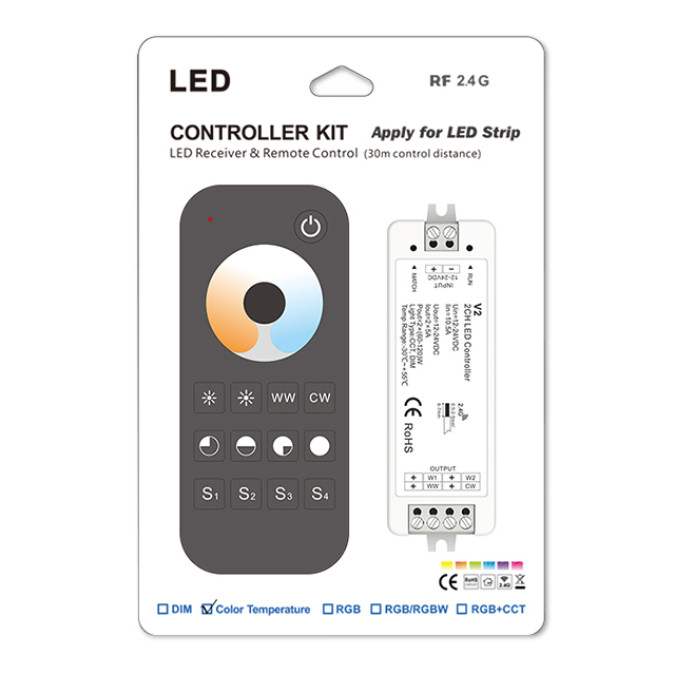 Комплект LED-контролер з пультом Skydance Set RT2+V2 5A*2CH CCT