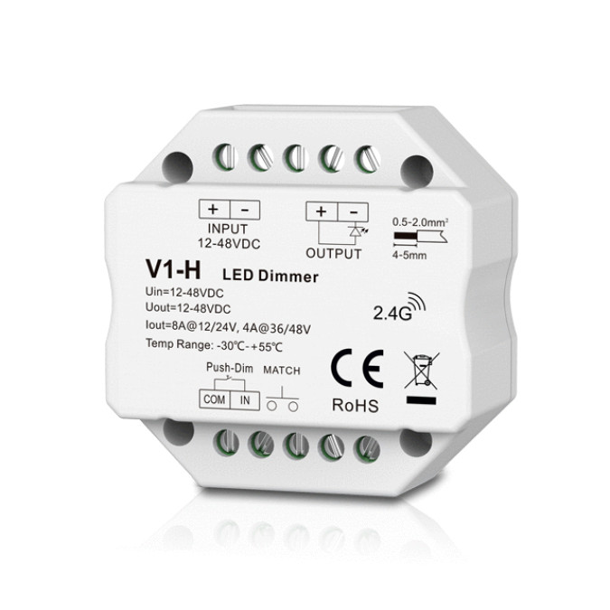 Дистанційний LED-контролер Skydance V1-H 1CH*4A/8A 12-48VDC