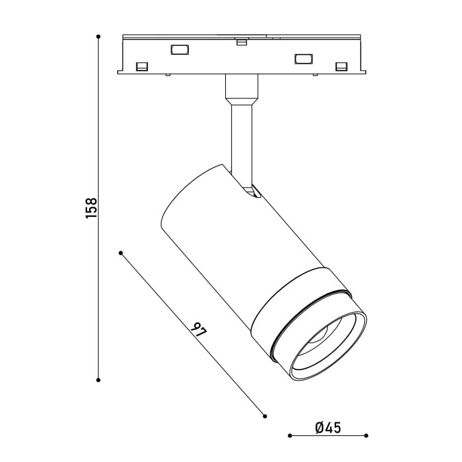 Світильник магнітний трековий KLOODI KDMG-FOCUS45 12W 3K BK