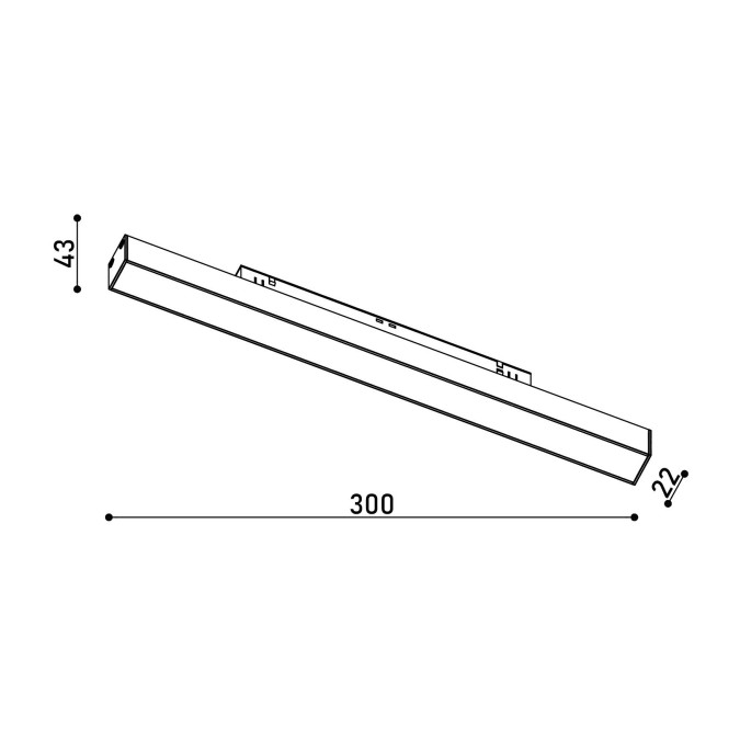Світильник магнітний трековий KLOODI KDMG-LINE300 PC 12W 3K BK