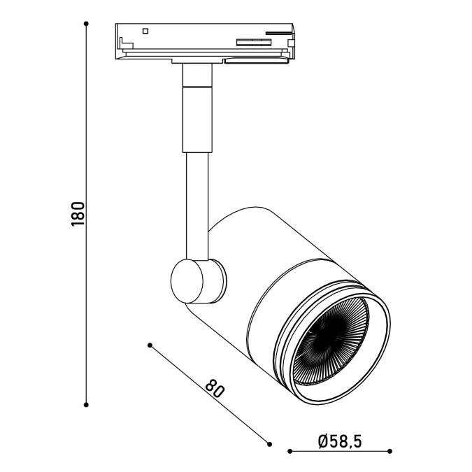Світильник трековий однофазний KLOODI KD-5050/01-2L-WH Track