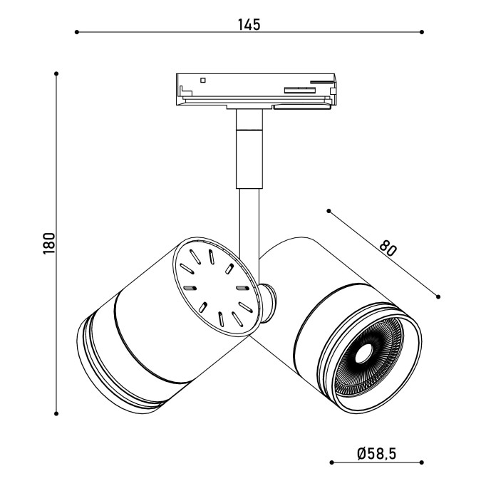 Світильник трековий однофазний KLOODI KD-5050/02-2L-WH Track