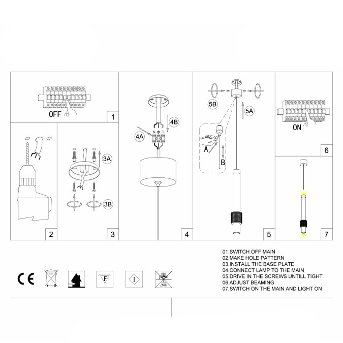 Світильник підвісний KLOODI DECO PE-DELTA62 6W+6W 3K BK