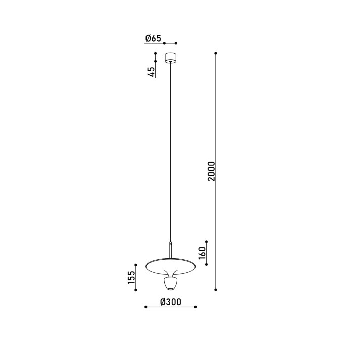 Світильник підвісний KLOODI DECO PE-NIMBA300 6W+6W 3K WH/BK