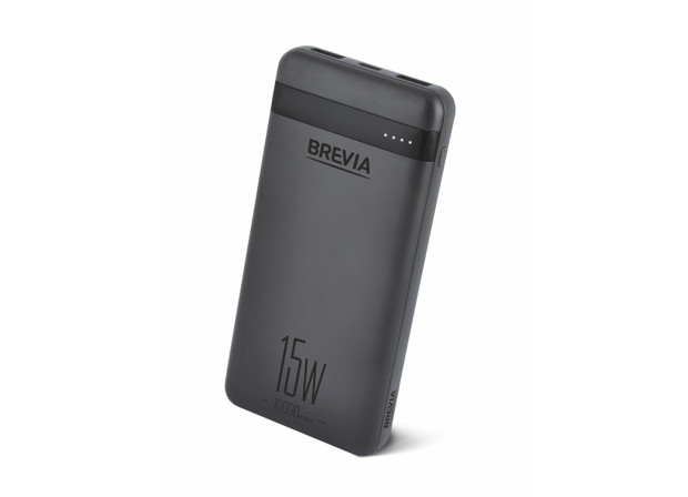 Павербанк Brevia 10000mAh 15W Li-Pol, чорний