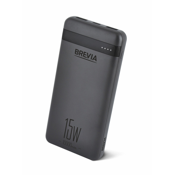 Павербанк Brevia 10000mAh 15W Li-Pol, чорний