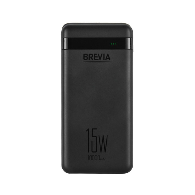 Павербанк Brevia 10000mAh 15W Li-Pol, чорний